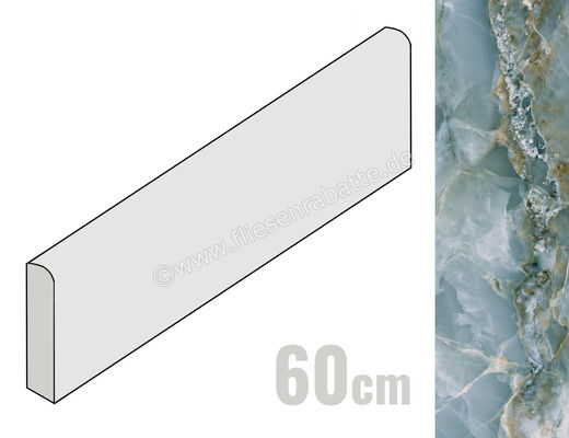  Emilceramica Tele Di Marmo Onyx Onyx Green 7x60 cm Sockel Matt Eben Silktech EKZY | 678197