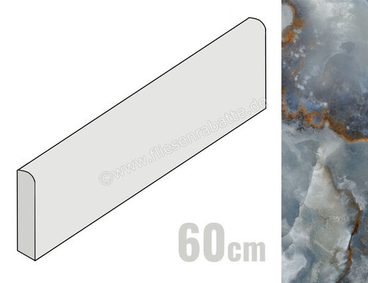  Emilceramica Tele Di Marmo Onyx Onyx Blue 7x60 cm Sockel Matt Eben Silktech EKZZ | 678203
