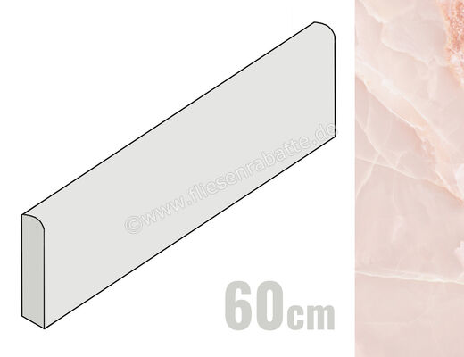  Emilceramica Tele Di Marmo Onyx Onyx Pink 7x60 cm Sockel Glänzend Eben Full Lappato EL02 | 678218