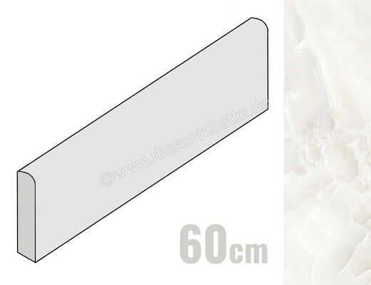  Emilceramica Tele Di Marmo Onyx Onyx Ivory 7x60 cm Sockel Matt Eben Silktech EKZX | 678221