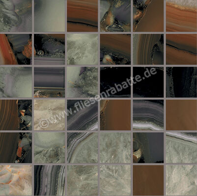  Emilceramica Tele Di Marmo Precious Agate Brown 30x30 cm Mosaik 5x5 Glänzend Eben Full Lappato EM4W | 678476
