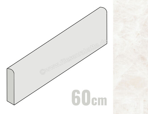  Emilceramica Tele Di Marmo Precious Crystal White 7x60 cm Sockel Glänzend Eben Full Lappato ELVU | 678488
