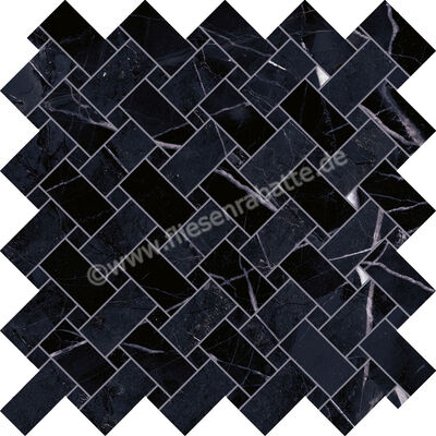  Emilceramica Tele Di Marmo Revolution Calacatta Black 30x30 cm Mosaik Intrecci Matt Eben Naturale EHPK | 678512
