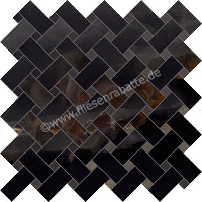  Emilceramica Tele Di Marmo Onyx Onyx Black 30x30 cm Mosaik Intrecci Matt Eben Silktech EKZH | 678623