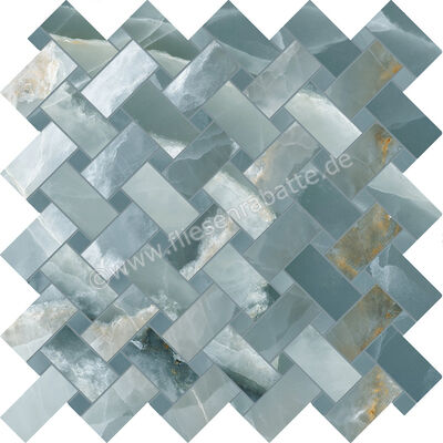  Emilceramica Tele Di Marmo Onyx Onyx Green 30x30 cm Mosaik Intrecci Matt Eben Silktech EKZL | 678632