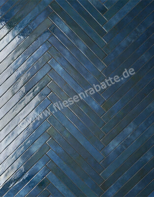  Ceramica Rondine Colors Blue 4.8x45 cm Bodenfliese / Wandfliese Brick Glänzend Strukturiert Naturale J92075 | 679241