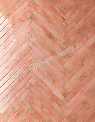  Ceramica Rondine Colors Salmon 4.8x45 cm Bodenfliese / Wandfliese Brick Glänzend Strukturiert Naturale J92080 | 679376