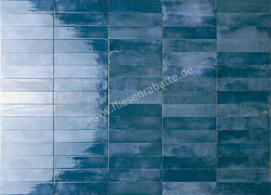  Ceramica Rondine Mojave Blu 6x25 cm Bodenfliese / Wandfliese Brick Glänzend Strukturiert Naturale J91276 | 680186