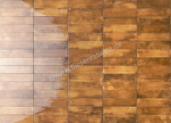 Ceramica Rondine Mojave Ocra 6x25 cm Bodenfliese / Wandfliese Brick Glänzend Strukturiert Naturale J91281 | 680201