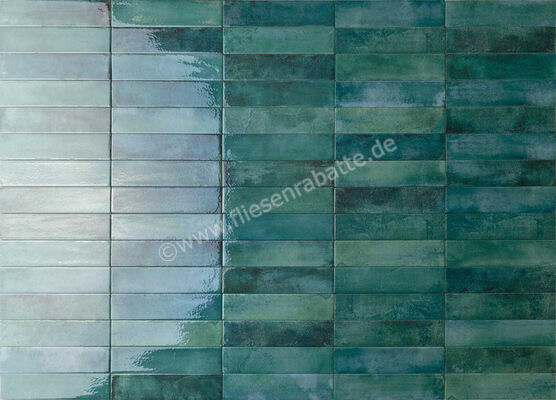  Ceramica Rondine Mojave Sea Water 6x25 cm Bodenfliese / Wandfliese Brick Glänzend Strukturiert Naturale J91282 | 680204