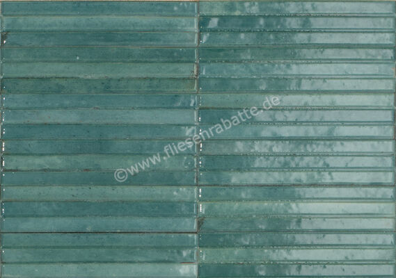  Ragno Look Turchese 6x24 cm Dekor Struttura 3D Yubi Glänzend Strukturiert Naturale RCU3 | 680414