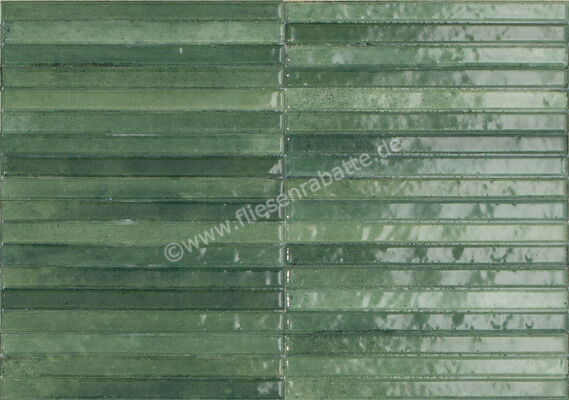  Ragno Look Verde 6x24 cm Dekor Struttura 3D Yubi Glänzend Strukturiert Naturale RCU8 | 680423