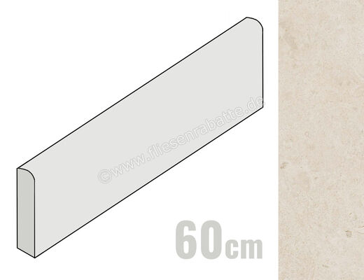  Ragno Eterna Blanco 8x60 cm Sockel Matt Eben Naturale R8MS | 680771