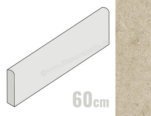  Ragno Eterna Greige 8x60 cm Sockel Matt Eben Naturale R8MU | 680777