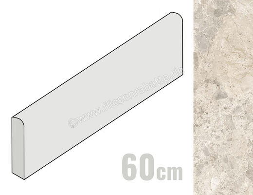  Ragno Eterna Mix Beige 8x60 cm Sockel Matt Eben Naturale R8MW | 680783