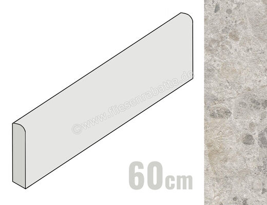  Ragno Eterna Mix Gris 8x60 cm Sockel Matt Eben Naturale R8MX | 680786