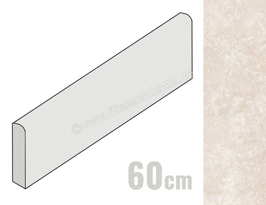  Ragno Realstone_Travertino Cross Bianco 7x60 cm Sockel Matt Eben Naturale RCJ8 | 683111