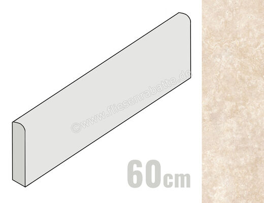  Ragno Realstone_Travertino Cross Beige 7x60 cm Sockel Matt Eben Naturale RCJ9 | 683114