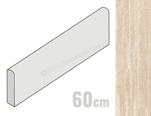  Ragno Realstone_Travertino Vein Beige 7x60 cm Sockel Matt Eben Naturale RCJD | 683123