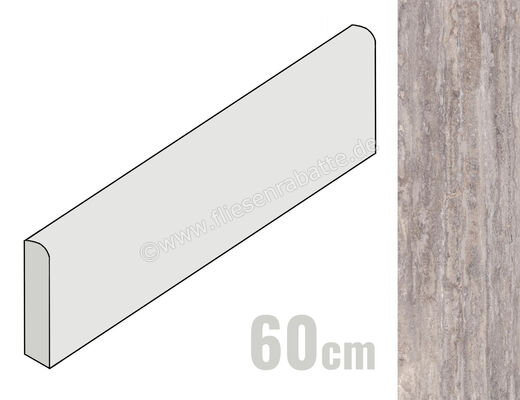  Ragno Realstone_Travertino Vein Titanio 7x60 cm Sockel Matt Eben Naturale RCJE | 683126