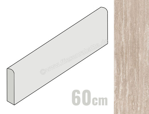  Ragno Realstone_Travertino Vein Noce 7x60 cm Sockel Matt Eben Naturale RCJF | 683129