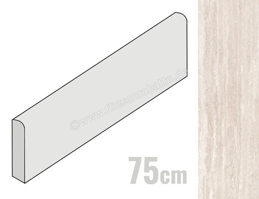  Ragno Realstone_Travertino Vein Bianco 7x75 cm Sockel Matt Eben Naturale RCJG | 683132