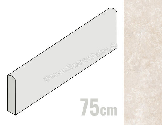  Ragno Realstone_Travertino Cross Bianco 7x75 cm Sockel Matt Eben Naturale RCJJ | 683138