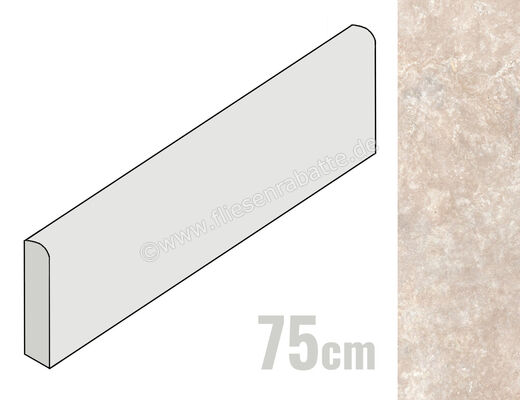  Ragno Realstone_Travertino Cross Noce 7x75 cm Sockel Matt Eben Naturale RCJL | 683144