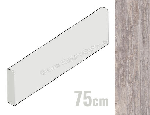  Ragno Realstone_Travertino Vein Titanio 7x75 cm Sockel Matt Eben Naturale RCJN | 683150