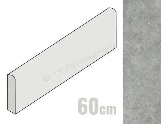  Ragno Richmond Carbon 7x60 cm Sockel Matt Eben Naturale RAR3 | 683459