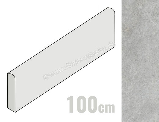  Ragno Richmond Silver 7x100 cm Sockel Matt Eben Naturale RAR9 | 683471