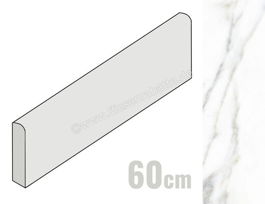  Ragno Mythos Calacatta Aurora 7x60 cm Sockel Matt Eben Naturale RDLR | 683837