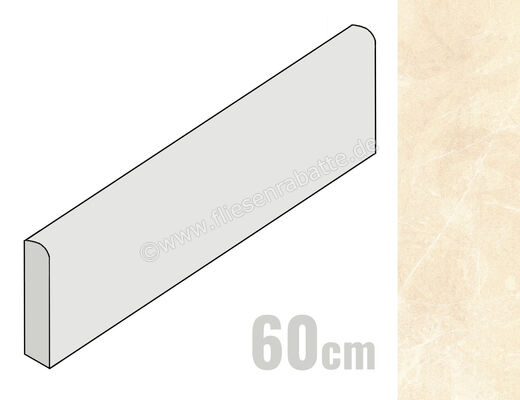  Ragno Mythos Cameo Beige 7x60 cm Sockel Matt Eben Naturale RDLS | 683840