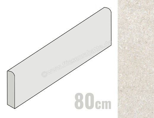  Ragno True Beige 7x80 cm Sockel Matt Eben Naturale RDM9 | 684857