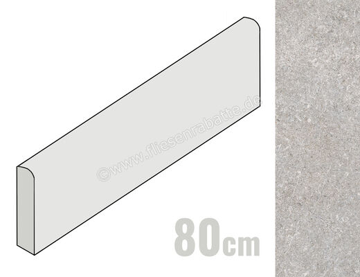  Ragno True Grey 7x80 cm Sockel Matt Eben Naturale RDMA | 684860
