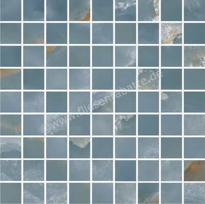  Ragno Incanto Onice Blu 30x30 cm Mosaik 3x3 Glänzend Eben Glossy RDHK | 685562