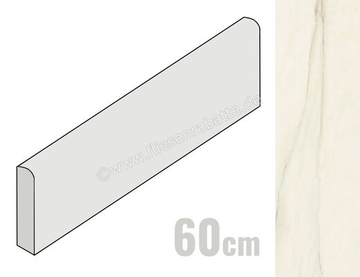  Ragno Incanto Cremo Delicato 7x60 cm Sockel Glänzend Eben Glossy R95D | 686183
