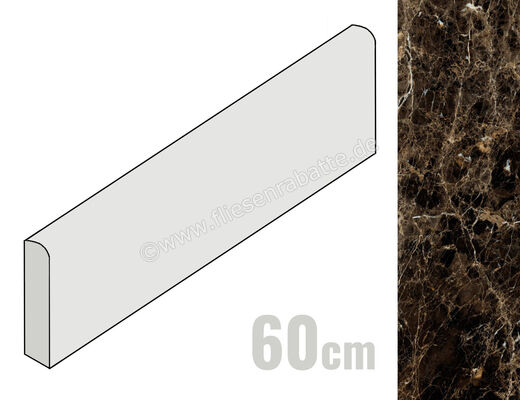  Ragno Incanto Emperador 7x60 cm Sockel Glänzend Eben Glossy R95J | 686186