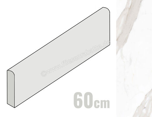  Ragno Incanto Calacatta Nobile 7x60 cm Sockel Glänzend Eben Glossy R95K | 686189
