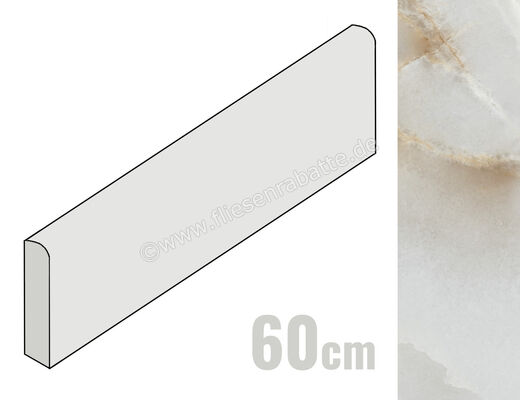  Ragno Incanto Onice Perla 7x60 cm Sockel Glänzend Eben Glossy RDH4 | 686213