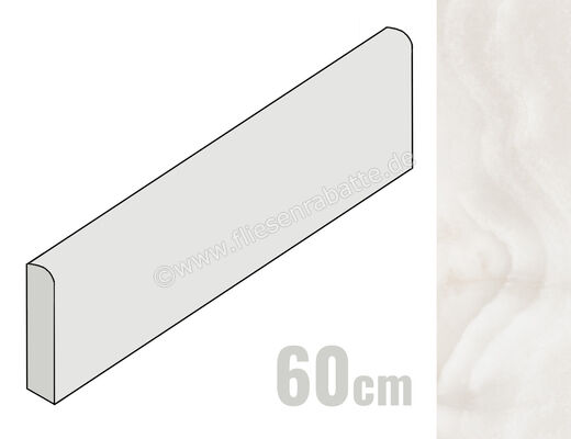  Ragno Incanto Onice Avorio 7x60 cm Sockel Matt Eben Naturale RDH8 | 686222