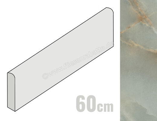  Ragno Incanto Onice Verde 7x60 cm Sockel Matt Eben Naturale RDHC | 686231