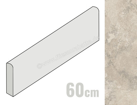  Ragno Stoneplay Cliff Beige 7x60 cm Sockel Matt Strukturiert Naturale RCYA | 686909