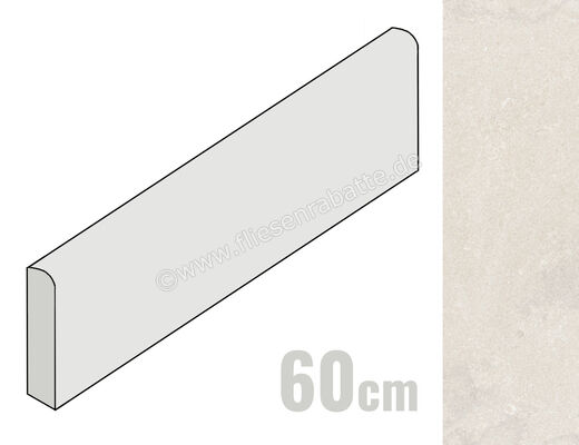  Ragno Stoneplay Cliff Bianco 7x60 cm Sockel Matt Strukturiert Naturale RCYD | 686912