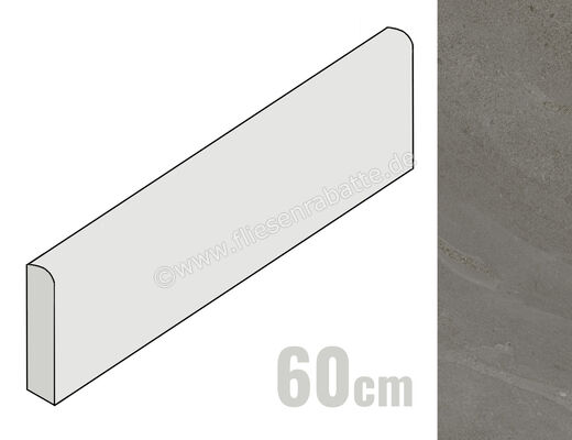  Ragno Stoneplay Ardesia Antracite 7x60 cm Sockel Matt Strukturiert Naturale RCYE | 686915