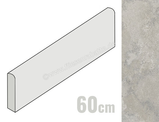 Ragno Stoneplay Cliff Grey 7x60 cm Sockel Matt Strukturiert Naturale RCYF | 686918