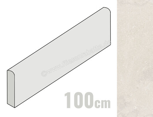  Ragno Stoneplay Cliff Bianco 7x100 cm Sockel Matt Strukturiert Naturale RCYL | 686924