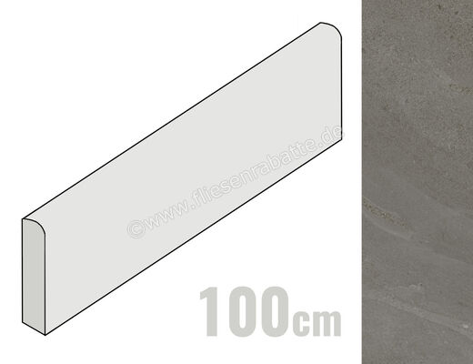  Ragno Stoneplay Ardesia Antracite 7x100 cm Sockel Matt Strukturiert Naturale RCYN | 686930