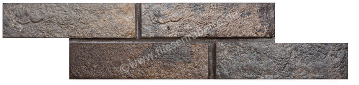  Ceramica Rondine Bristol Dark 6x25 cm Bodenfliese / Wandfliese Brick Glänzend Strukturiert Naturale J85668 | 695279