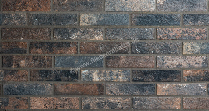  Ceramica Rondine Bristol Dark 6x25 cm Bodenfliese / Wandfliese Brick Glänzend Strukturiert Naturale J85668 | 695282